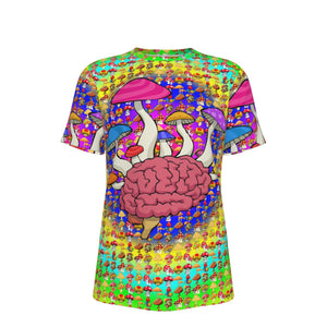 Mushroom Brain Psychedelic 100% Cotton Psychedelic T-Shirt