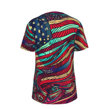 Load image into Gallery viewer, Kesey Art American Flag 4th of July Patriot 100% Cotton Psychedelic T-Shirt