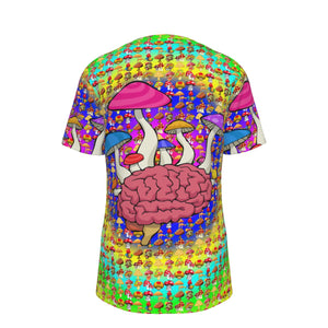 Mushroom Brain Psychedelic 100% Cotton Psychedelic T-Shirt