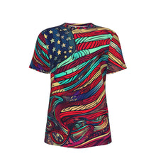 Load image into Gallery viewer, Kesey Art American Flag 4th of July Patriot 100% Cotton Psychedelic T-Shirt