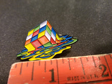 Load image into Gallery viewer, Melting Rubix Cube Hat Pin Psychedelic