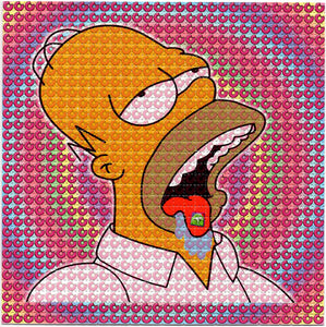 Doped Homer Bicycle Day Donut Trip BLOTTER ART acid free perforated lsd paper