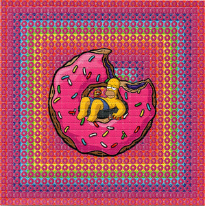 Homer Swimming in Donuts BLOTTER ART acid free perforated lsd paper