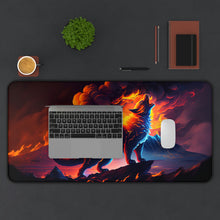 Load image into Gallery viewer, Fire Wolf Desk Mood Mat Mouse Pad
