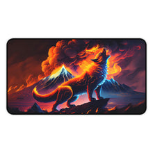 Load image into Gallery viewer, Fire Wolf Desk Mood Mat Mouse Pad