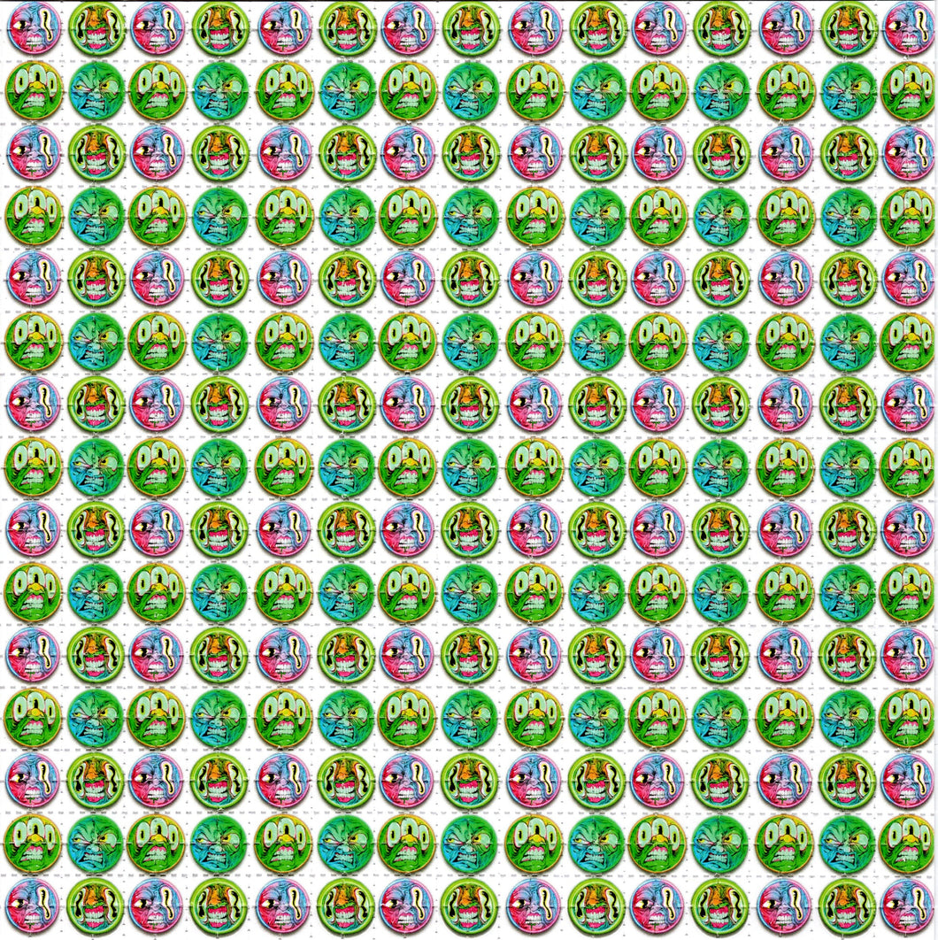 Head Stash by Aaron Brooks Signed Limited edition BLOTTER ART acid free perforated lsd paper