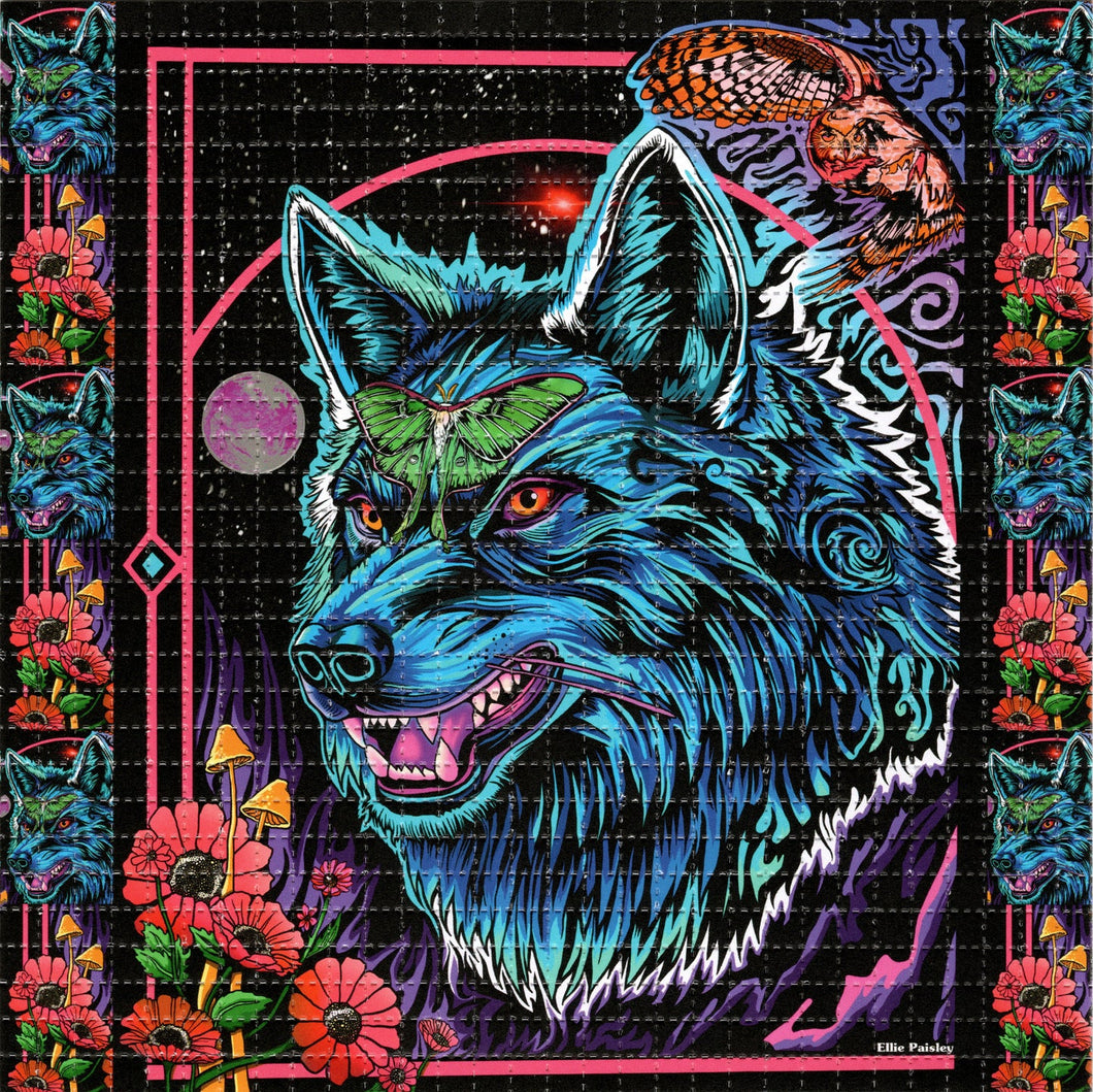 Lunar Wolf by Ellie Paisley Brooks Signed Limited edition BLOTTER ART acid free perforated lsd paper