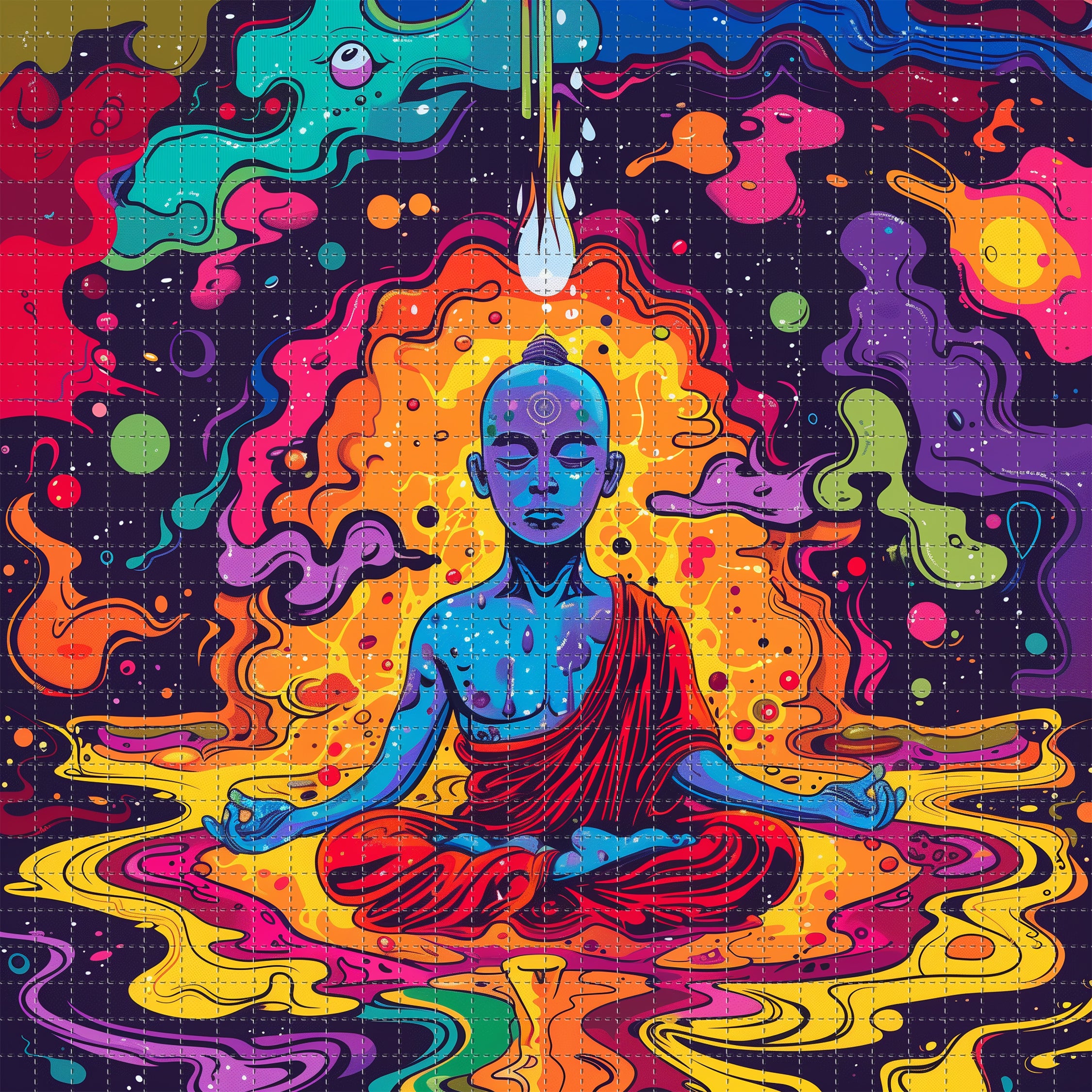 Little Buddha High Resolution Giclee Blotter Art Print – Kesey Art