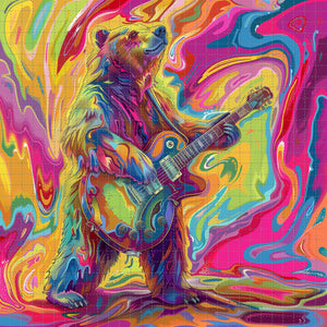 Rock n Roll Bear High Resolution Giclee Blotter Art Print