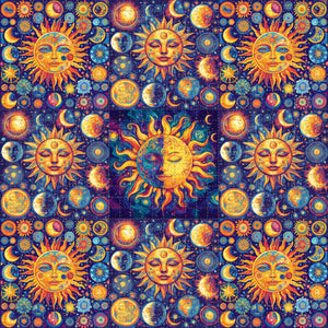 Suns and Moons 3x3 High Resolution Giclee Blotter Art Print