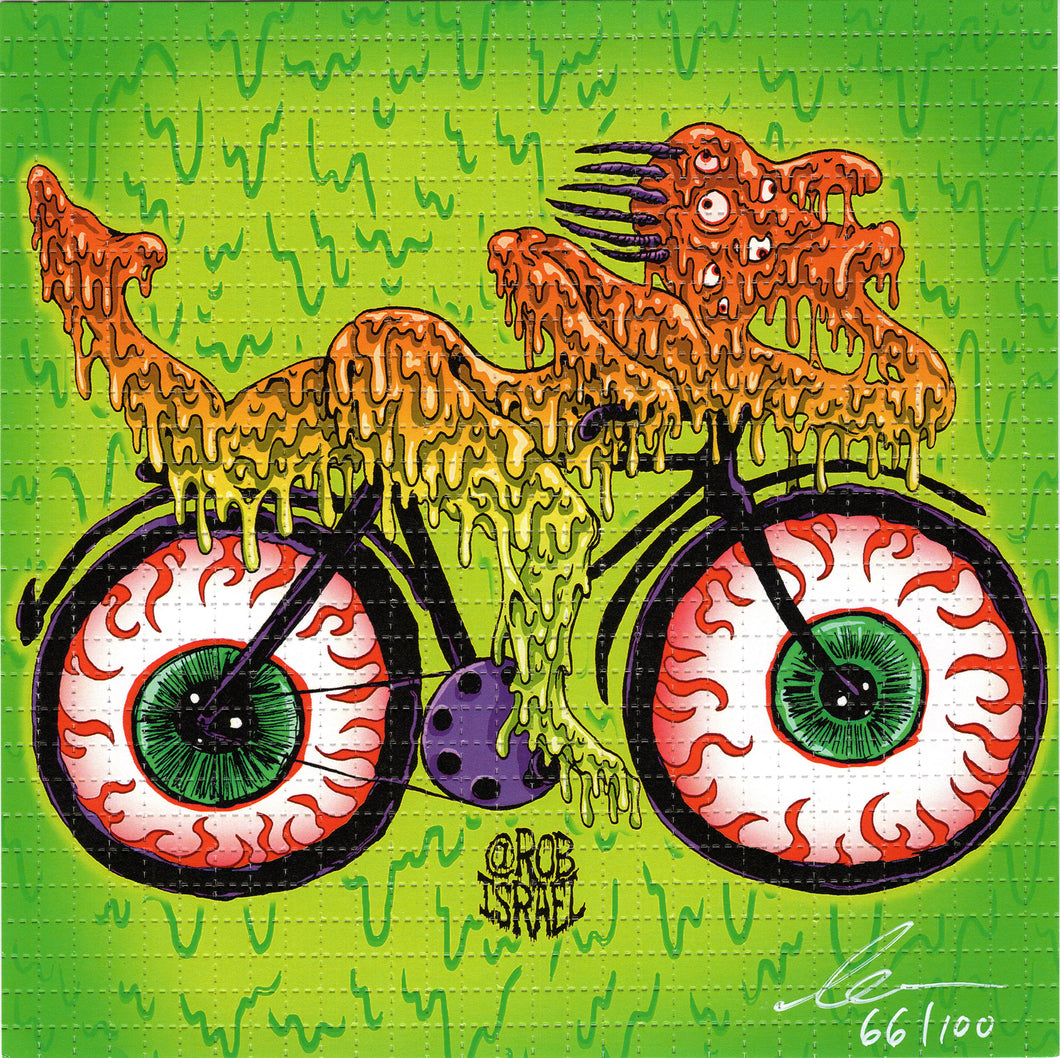 Melting Bicycle Day by Rob Israel Signed and Limited Edition BLOTTER ART acid free perforated lsd paper