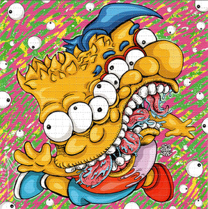Bart-Millhouse Melt by Rob Israel Signed and Limited Edition BLOTTER ART acid free perforated lsd paper