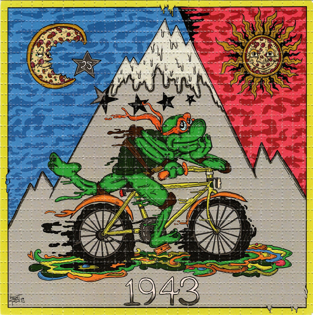 Mutant Turtle Bicycle Day by Vincent Gordon Signed Limited Edition Blotter art