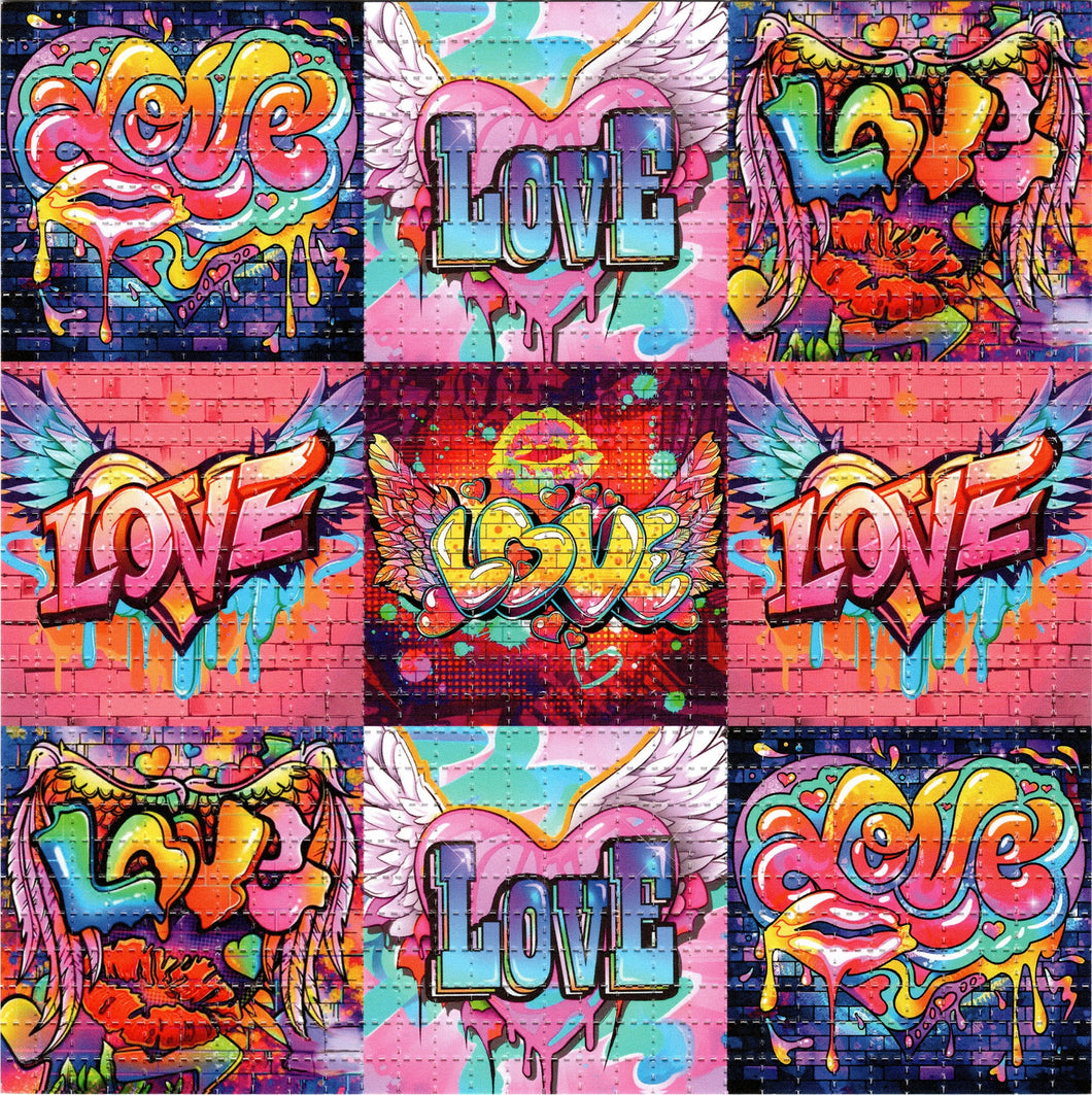 Love Graffiti X9 BLOTTER ART acid free perforated lsd paper