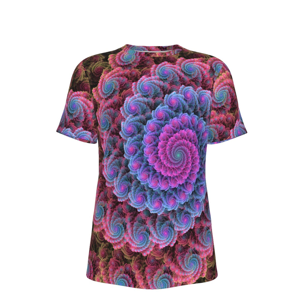 Pink Fractal Psychedelic 100% Cotton Psychedelic T-Shirt