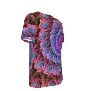 Pink Fractal Psychedelic 100% Cotton Psychedelic T-Shirt