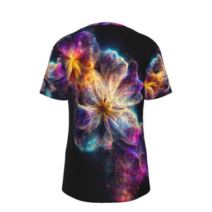 Galaxy of Flowers Psychedelic 100% Cotton Psychedelic T-Shirt