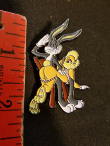 Spanking Bunnies Hat Pin Psychedelic