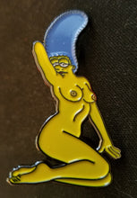 Load image into Gallery viewer, Naked Marge Hat Pin Psychedelic
