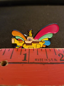 Yellow Sub Hat Pin Psychedelic
