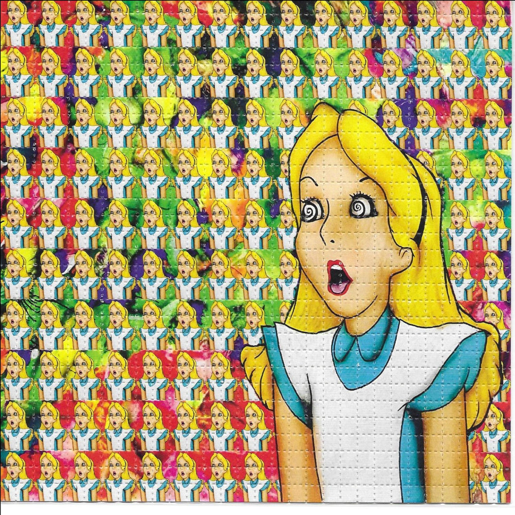 Alice on a Ten Strip by Visual Fiber BLOTTER ART acid free perforated lsd paper
