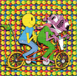 Bike Buddies by Aaron Brooks Signed & Numbered BLOTTER ART acid free perforated lsd paper