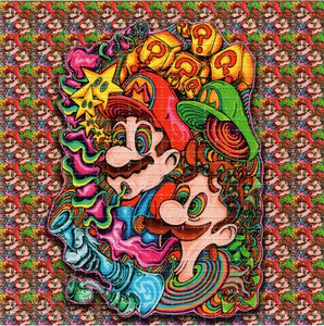 Mario Luigi Dab Tab by Jason Portante Signed & Numbered BLOTTER ART acid free perforated lsd paper