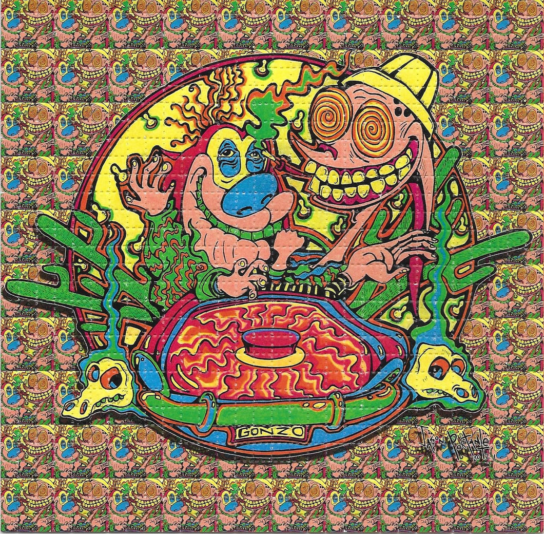 Ren Stimpy Fear Loathing by Jason Portante Signed & Numbered BLOTTER ART acid free perforated lsd paper