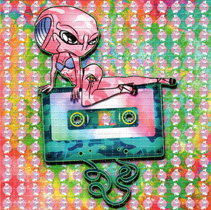 Sexy Cassette Alien By Vini Kiniki Signed & Numbered BLOTTER ART acid free perforated lsd paper