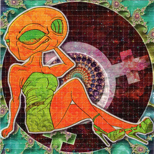 Sexy Orange Alien By Vini Kiniki Signed & Numbered BLOTTER ART acid free perforated lsd paper