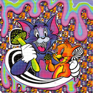 Tom and Jerry by Tripsy Lou Signed & Numbered BLOTTER ART acid free perforated lsd paper