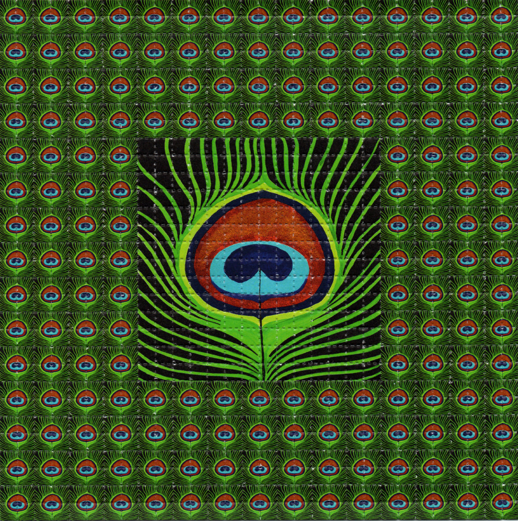 Small Peacock Feathers BLOTTER ART acid free perforated lsd paper