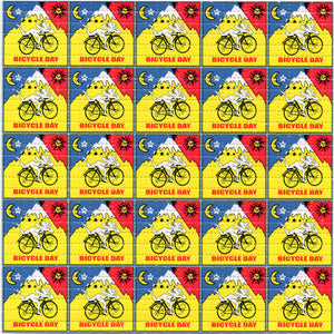 Red/Yellow Bicycle Day X36 Classic BLOTTER ART acid free perforated lsd paper