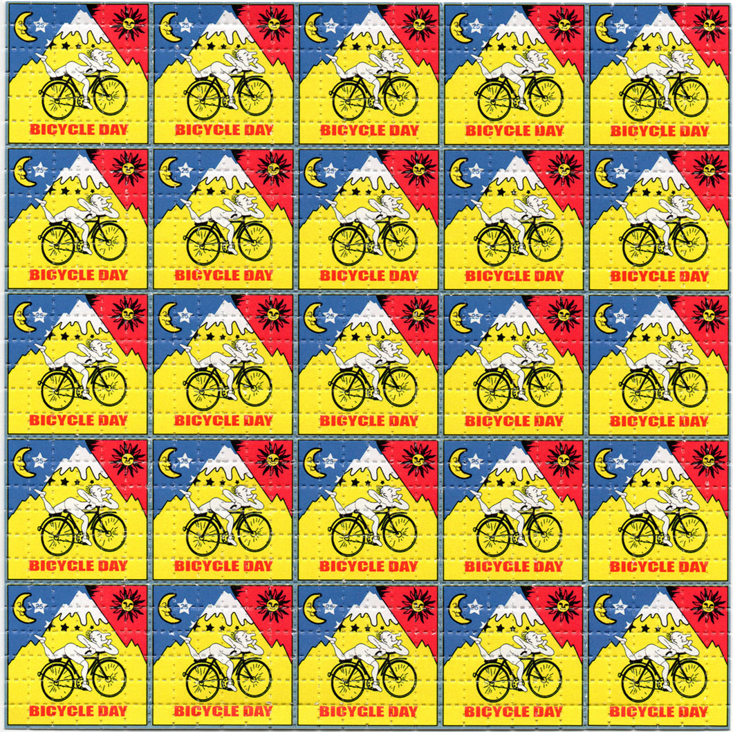 Red/Yellow Bicycle Day X36 Classic BLOTTER ART acid free perforated lsd paper