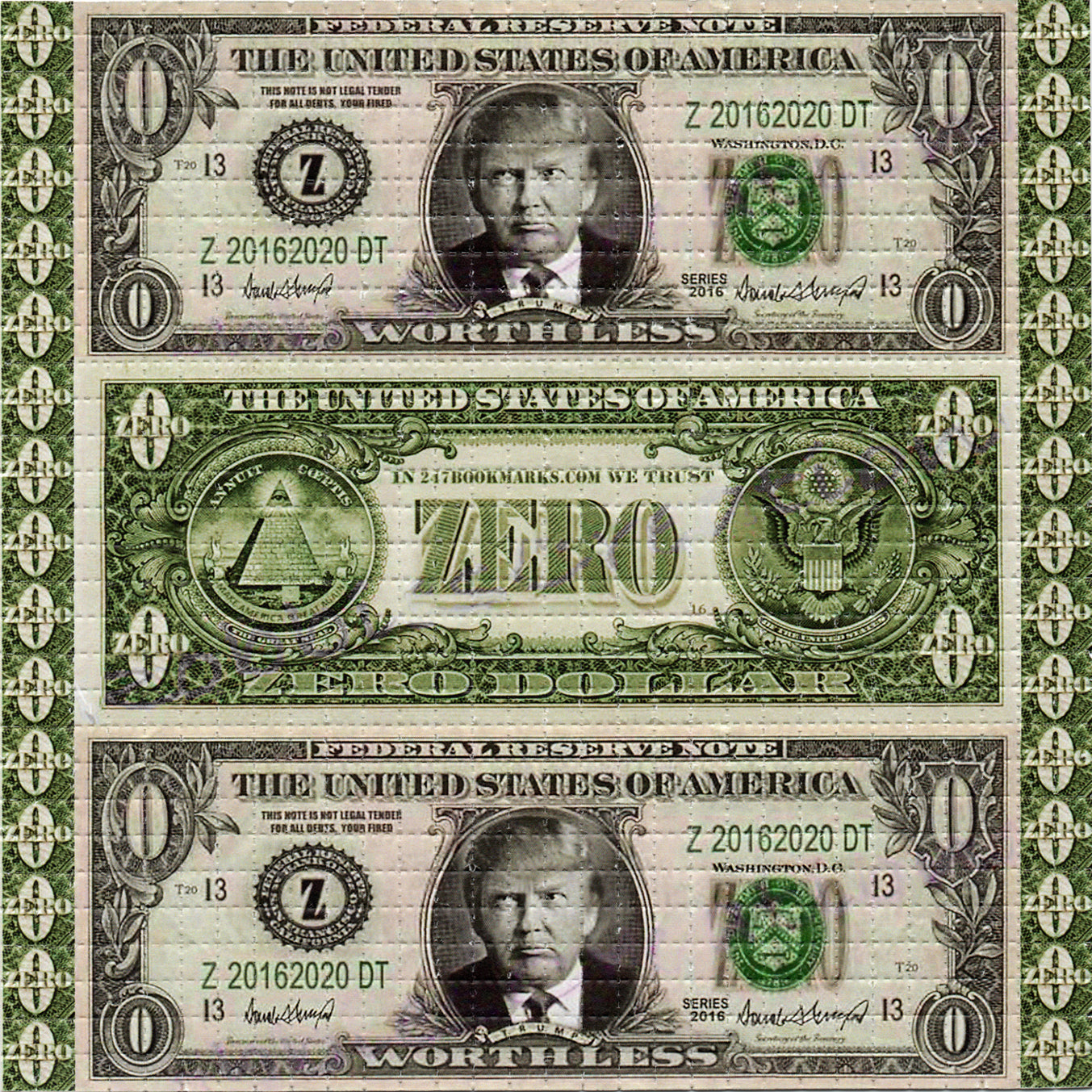 zero dollar bill