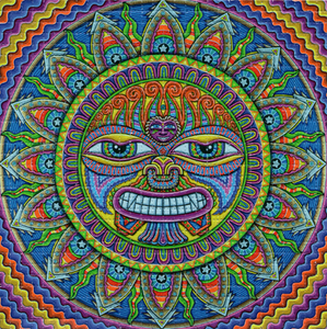 Taita Initi Sun by Chris Dyer Blotter Art acid free perforated lsd paper
