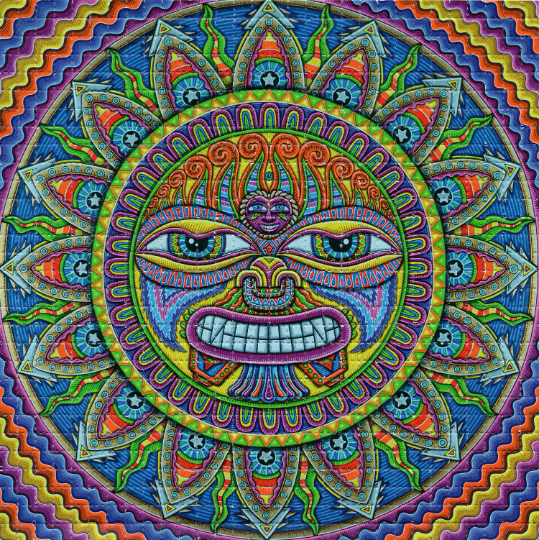 Taita Initi Sun by Chris Dyer Blotter Art acid free perforated lsd paper
