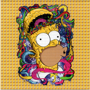 Homer Simpson Mind Blown Trippin BLOTTER ART acid free perforated lsd paper