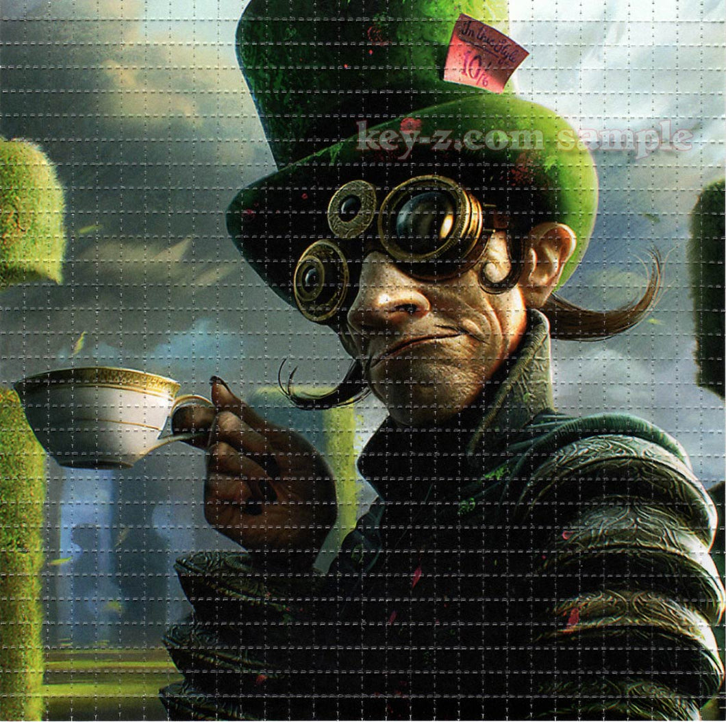 Green Steampunk Mad Hatter BLOTTER ART acid free perforated lsd paper